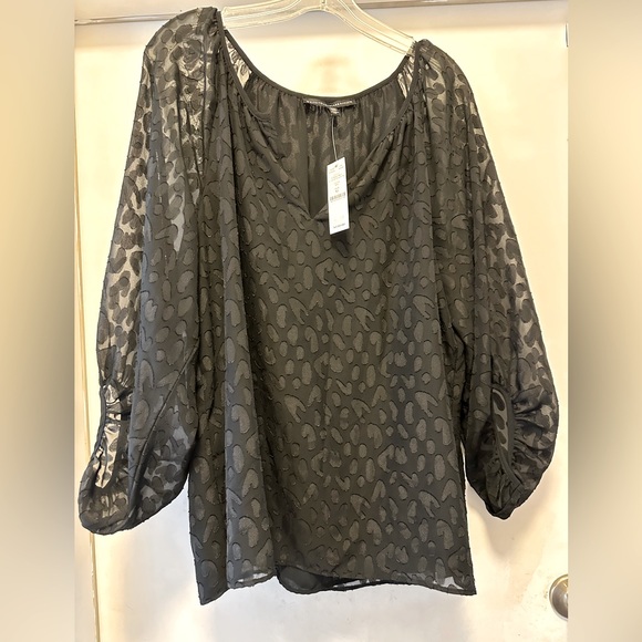 White House Black Market Tops - White House Black Market black blouse sheer 3/4  sleeves. Lined  NWT